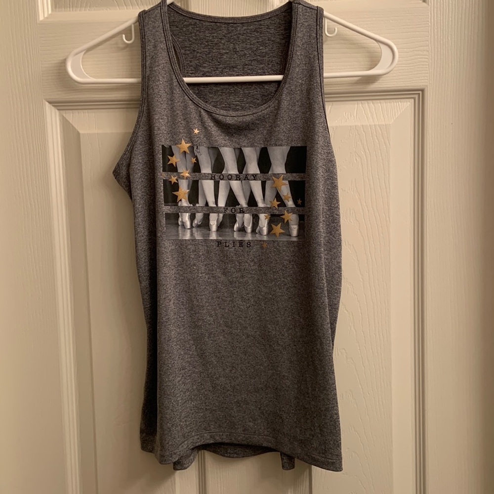 Reebok dance gear. “Hooray for pliés” tank top, size L(12-14) Worn once or twice